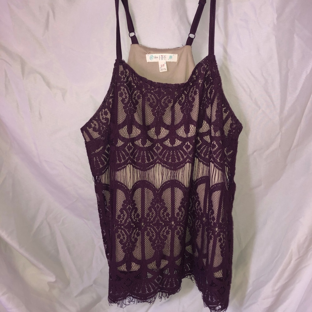 Purple lace tank top